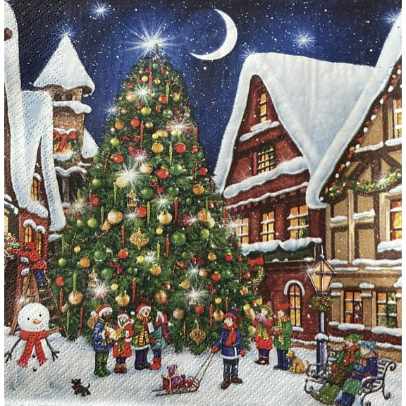 Keep Unique Christmas Decorative Disposable Paper Napkins For Decoupage,Assorted Color, 20/Pack