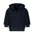 thumbnail image 5 of AherBiu Toddler Baby Clothes Unisex Boys Girls Sweatshirt Half Zip up Pullover Fleece Hoodie with Pocket, 5 of 6