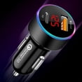 thumbnail image 3 of Graflsoa Dual-Port Fast Car Charger with QC3.0 & PD, LED Display, Compact Design, Alloy Build, 12-24V Input, Black (Cable Not Included), 3 of 7