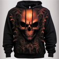 thumbnail image 2 of XIAONU Mens Skull Graphic Print Hoodie Oversized Front Pocket Night Out Long Sleeve Pullover Top, 2 of 3