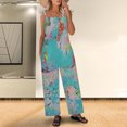 thumbnail image 2 of Dyegold Jumpsuits for Women Casual, Jumpsuit Rompers for Women Fashion Comfy Summer Playsuit Loose Floral Print Square Neck Sleeveless Rompers Overalls, 2 of 6