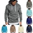 thumbnail image 5 of guisaled Men's Active Hoodies Classic Fit Solid Fleece Lined Sweatshirts Casual Workout Long Sleeve Pullover Tops with Kangaroo Pockets, 5 of 6