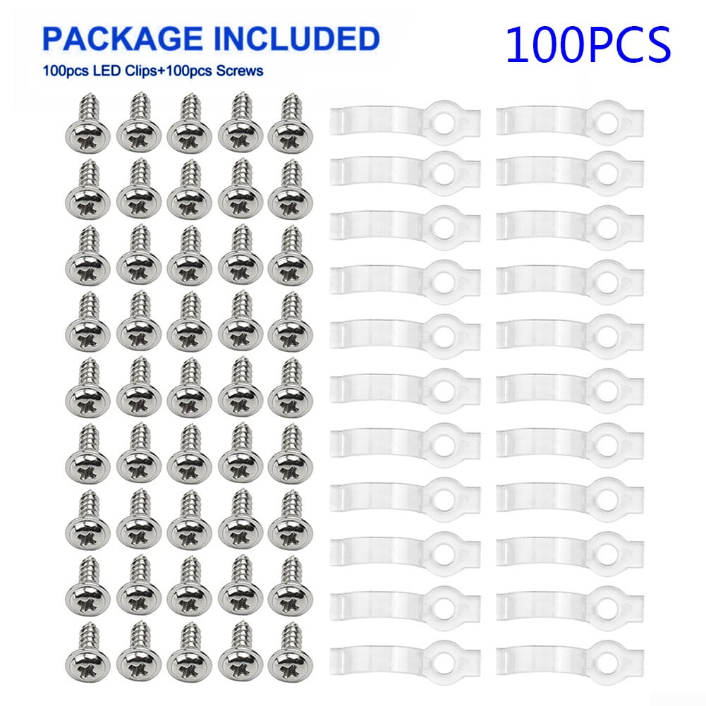 100Pcs//Set Mounting Bracket Clip Fastener For Fixing 5050 RGB LED Strip Light US