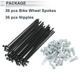 thumbnail image 4 of Unique Bargains 36pcs Universal Bicycle Spokes 13G Bike Wheel Spokes Nipple 45 Steel Black-89mm, 4 of 7