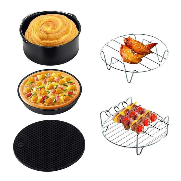 Air Fryer Accessories 6 Inch Cake Barrel Pizza Pan Fit For All 3.2qt - 5.8  Qt Standard Deep Fryers