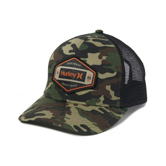 Hurley Men's Trucker Hat Brighton Embroidered Patch Camo Snapback Cap