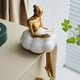 thumbnail image 5 of Figurita de bailarina de resina Gold Clouds Adorno de bailarina • Estatua de escritorio de coche en el salón • Decoración romántica de invierno para la tienda de baile de Navidad 16x7x7cm, 5 of 6