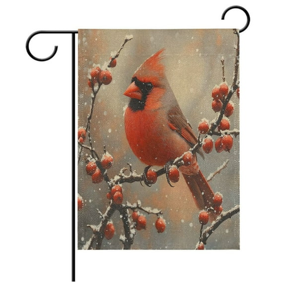 Ryvnso Cardinal Winter Garden Flag 12x18 Inch Double Sided Seasonal Yard Decoration