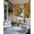 thumbnail image 4 of Outdoor Curtains for Patio Ombre Orange Beach Wave Oil Painting Style Waterproof Privacy Outside Curtains with 2 Tiebacks Grommet Top Pergola Curtains for Porch Cabana Gazebo 1 Panel, 54x84 inch, 4 of 7