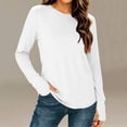 thumbnail image 2 of Bxsruta Womens Long Sleeve Tops Crewneck Pullover Shirts Basic Tee Casual Athletic Tops, 2 of 8