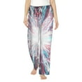 thumbnail image 2 of Picia Blue Swirl Fireworks Womens Soft Woven Cotton Elastic Waistband Sleep Pajama Pant Lounge Sleep Pant With Pockets And Drawstring-Small, 2 of 9