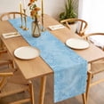 thumbnail image 3 of Table Runner 36 Inches Long for Kitchen Dining, Blue Leaves Dresser Scarf Farmhouse, Dining Table Decorations for Wedding/Parties, Summer Botanical Pastoral 13 x 36 In, 3 of 8