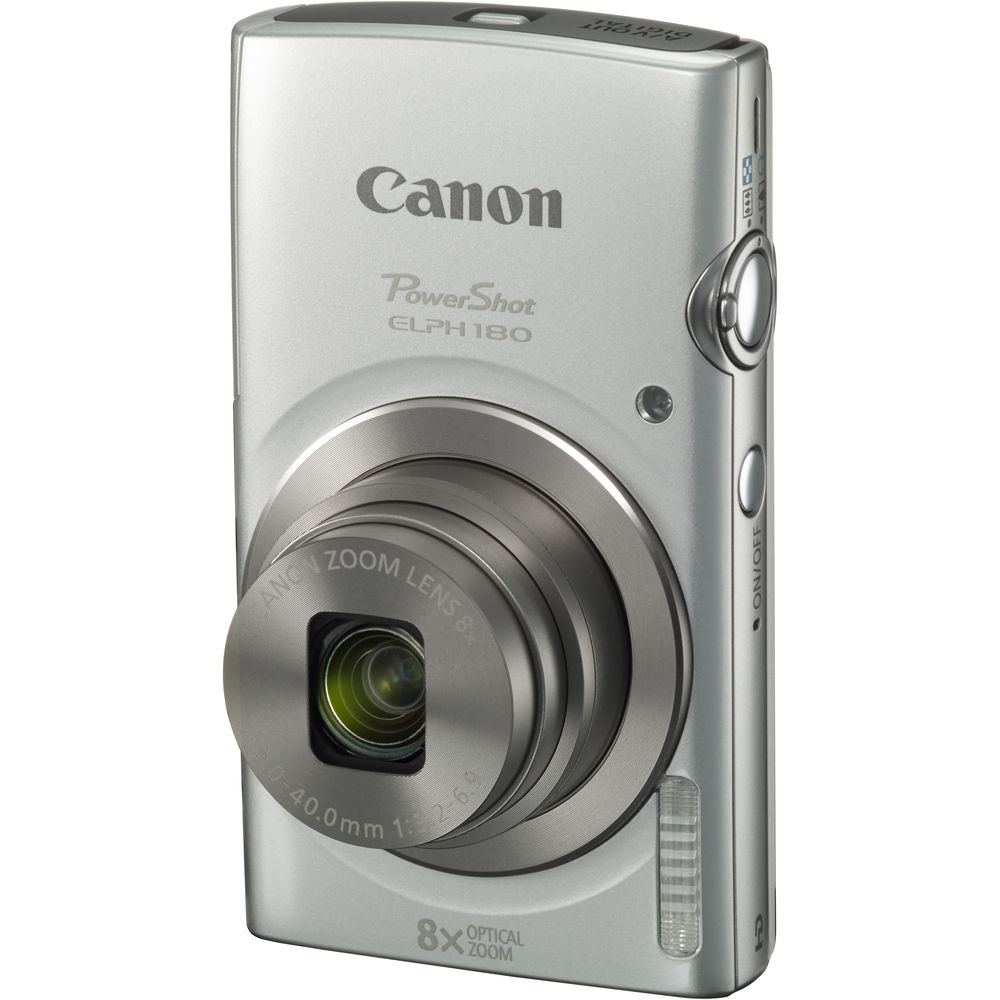 Canon PowerShot ELPH 180 Digital Camera (Silver) (1093C001) + 32GB Card + Case + Card Reader + Flex Tripod + Memory  Wallet + Cleaning Kit + USB Cable - image 4 of 6