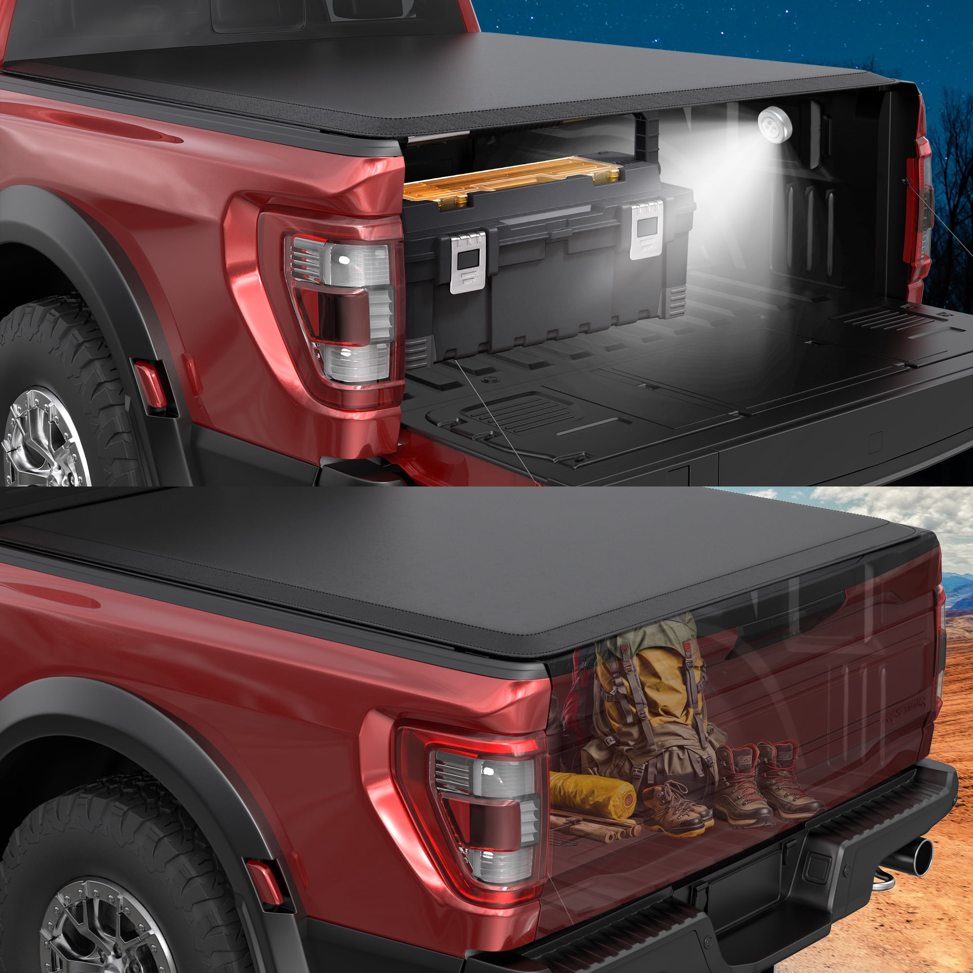 TITANICMOTOR 4.5FT 54.4Inch Soft Roll Up Truck Bed Tonneau Cover for 2022 2023 2024 2025 Ford Maverick