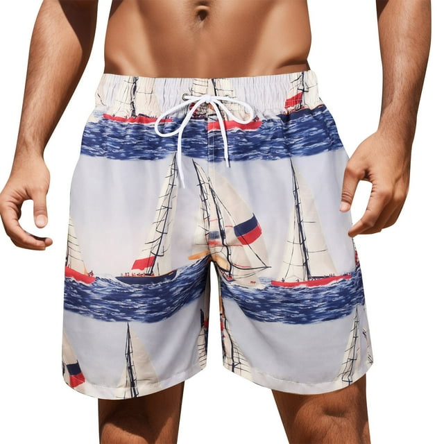 Aayomet Swimming Trunks for Men Hot Spring Holiday Beach Beach Pants Swimming Trunks Shorts (Blue, L)