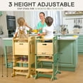 thumbnail image 5 of Toddler Standing Tower, Kids Kitchen Stool Helper 3 Levels Adjustable Height Wooden Toddler Step Stools for Learning New Skills, 5 of 11