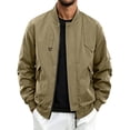 thumbnail image 2 of IhhxPro Big and Tall Men's Bomber Jacket with Pockets Loose Fit Zip-Up Coat Casual Streetwear Cotton Lightweight Spring Fall Outerwear Solid Color Everyday Fashion M-4XL, 2 of 9