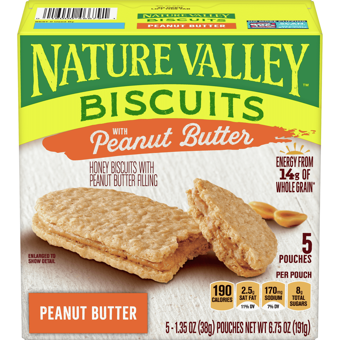 Nature Valley Peanut Butter Breakfast Biscuits with Nut Filling 5 Bars