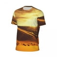 thumbnail image 5 of T Shirt For Men Sahara Desert Gym T-Shirt Summer Golden Sunset Retro Popular Tee Shirt For Couple Gr, 5 of 7