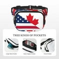 thumbnail image 5 of Zufioo USA Canada Flag Print Square Double Layer Waist Bag, Durable & Stylish Fanny Pack with Zippered Pockets and Adjustable Strap for Outdoor & Daily, 5 of 9