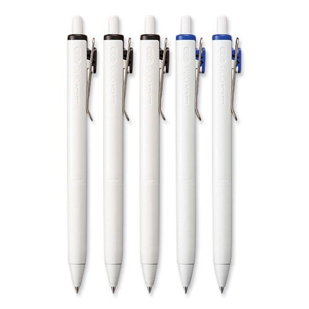 uniONE Gel Pen, Retractable, Medium 0.7 mm, Business Ink-Color Assortment, White Barrel, 5/Pack | Bundle of 10 Packs