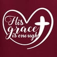 thumbnail image 5 of Wild Bobby His Grace Is Enough Heart Inspirational/Christian Women Graphic Tee, Maroon, Small, 5 of 5