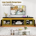thumbnail image 2 of 83" High Gloss LED TV Stand with Fireplace Slot & Mounting Kit for 75" 85" 90" TVs, Modern Entertainment Center with Power Outlet, Fits 40" Electric Fireplace (Fireplace NOT Included), 2 of 8