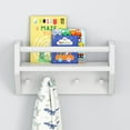 thumbnail image 2 of Max & Lily Wall Shelf with Pegs (16in / 400mm), White, 2 of 6