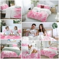 thumbnail image 5 of Winter Watercolor Pink Trees Bedding Duvet Cover Set Queen 4 Pieces Snowflake Plant Christmas Gradient Bedding Set with Zipper Closure,1 Comforter Cover 90x92 Inches 1 Flat Sheet & 2 Pillow Cases, 5 of 7