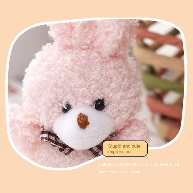 Conejo de dibujos animados con pelusa, conejito suave y tierno, juguete para dormir para niños y niñas (rosa) Likrtyny libre de BPA