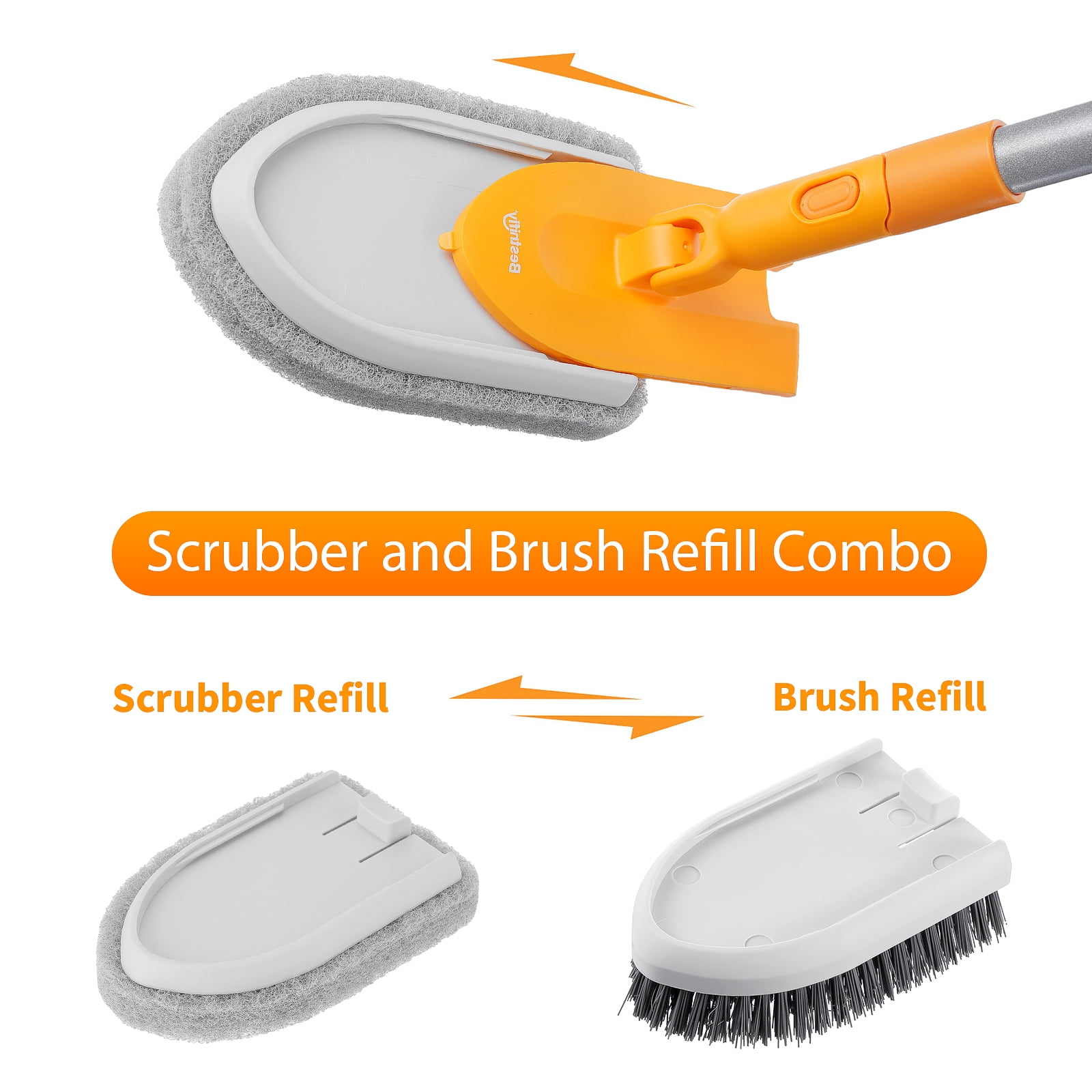 Bathtub Brush Refill Shower Tub and Tile Cleaning Lock in Place Scrub  Brushes He
