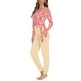 thumbnail image 2 of Renewold Comfy Pajamas for Women Set Pink Melting Ice-Cream Printed Nightsleep Long Sleeve Round Neck Sweatpants Size M, 2 of 5