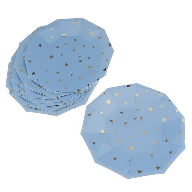 20 servilletas de papel doradas dorada, decoración de cóctel desechable, - 9 pulgadas Colcomx Platos de papel estrella dorada