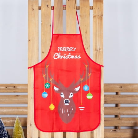 

WGOUP Merry Christmas Flannel Women Apron Kitchen Restaurant Cooking Bib Aprons A （Buy 2 Free 1)