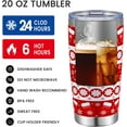 thumbnail image 2 of 20 oz Insulated Tumbler, Merry Christmas Tumbler with Lid and Straw, Holiday Spirit Snowflake Socks Coffee Mug Cup, Christmas Gift for Dad Mom Family Friends, 2 of 6