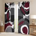thumbnail image 2 of Manfei Circular Dots Black Out Curtains,Modern Geometric Curtains Pack of 2 (42x63 Each),Red Gray Bedroom Curtains For Boys Girls,Breathable Home Decor, 2 of 6