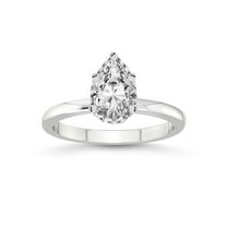 IGI Certified 2 Carat Pear Shape Lab Grown Diamond Engagement Ring | 14K White Gold | Malissa Solitaire Diamond Ring | FG-VS1-VS2 Quality Friendly Diamonds