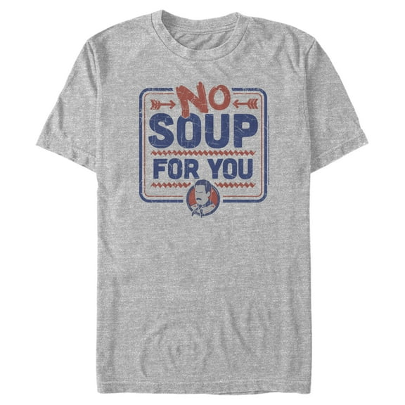 Men's Seinfeld No Soup for You Sign  Graphic Tee Athletic Heather 3X Large