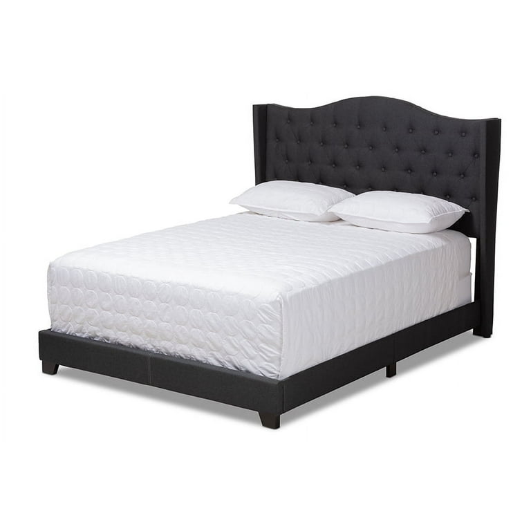 Baxton Studio Alesha Modern and Contemporary Charcoal Grey Fabric Upholstered Queen Size Bed Baxton Studio Alesha Modern and Contemporary Charcoal Grey Fabric Upholstered Queen Size Bed