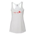 thumbnail image 3 of Wild Bobby, Dog Heartbeat | Paw Print EKG Lifeline | Veterinarian Vet Tech Dog Lover Tri-Blend Racerback Tank Top, Heather White, Small, 3 of 5