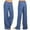 Blue, variant on Buigttklop Pants for Women 2024 Casual High Waist Elasticity Denim Wide Leg Palazzo Pants Jeans Trousers
