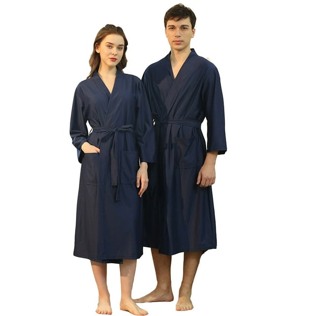 GPOECD Robe Grande Taille Unisexe Surdimensionnée en Polyester Tissé pour Hôtel et Maison, Pyjama pour Femmes, Marine, TG