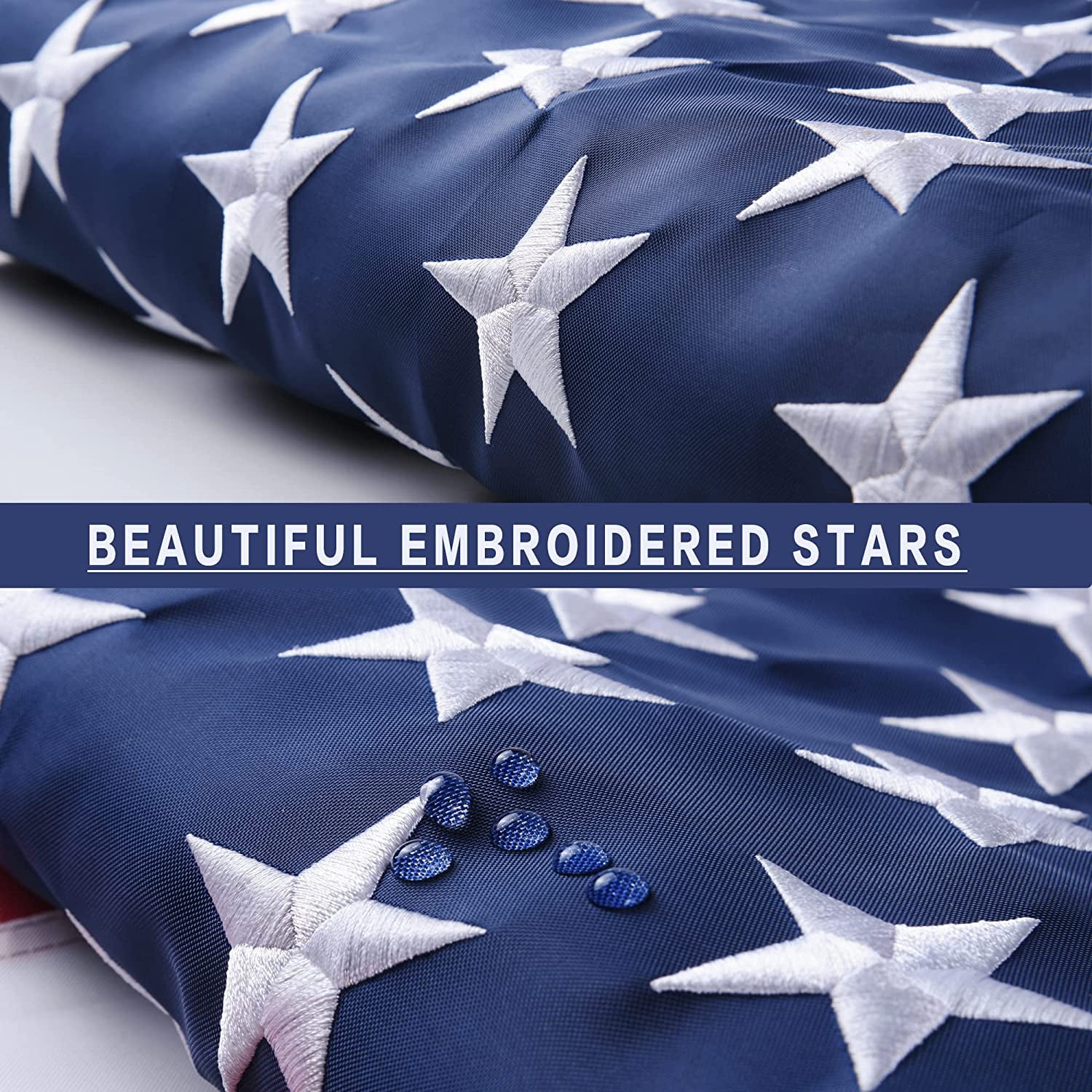 TOPFLAGS 4x6 feet 50 Stars American Flag,Embroidered 210D Embroidered Stars,Sewn Stripes,2 Brass Grommets,Indoor/Outdoor,Vibrant Colors,Quality Polyester,US USA Flag