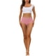 thumbnail image 2 of INSPIRAR CHIC Día de la Madre Ropa Interior de Mujer de Cintura Alta Control de Abdomen Cómoda con Encaje Ribeteado Tanga Talla X-Large Rosa, 2 of 4