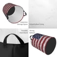 thumbnail image 2 of Balery America Flag Glitter Cesta de ropa redonda con asas, impermeable, independiente, para ropa, juguetes, dormitorio y familia-Small, 2 of 6
