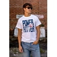 thumbnail image 3 of Baseball Player Power Hitter Fan Men's Big & Tall Crewneck Graphic Tee Brisco Brands 4X, 3 of 5