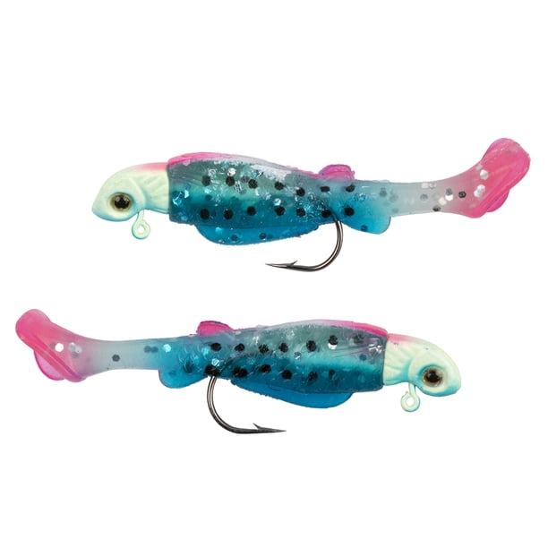Ozark Trail 1/8 Ounce Blue/Pink Rigged Panfish Minnow Fishing Lure, 2 ...