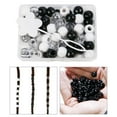 thumbnail image 3 of 70 piezas de para s de cabello, de rastas, de tubo, redondas para s de cabello para 70PCS Negro Blanco Transparente Colcomx Perlas para trenzar el cabello, 3 of 8
