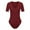 Wine Red, variant on Women's Short Sleeves Slim Fit Body Suit Crew Neck Basic Extender Bodysuit Daily Shirts Tops Worn With Shorts Jeans Pants Shirts Cardigan