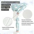 thumbnail image 5 of COEQINE Snowman Blue Girls Sport Leggings Casual Buttery Soft Athletic Pants Stretchy High Waist Christmas Cute Yoga Pants, for 6-7 Years Kids Girls, 5 of 7